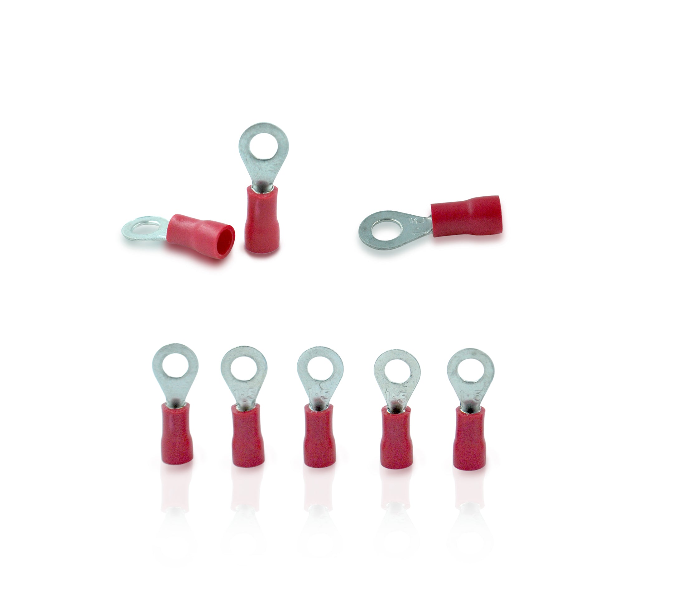 Ring Insulated Electrical Wire Crimp Terminals Connectors – E-Copper Wire Lug Battery Cable Ends Eyelets (Fit Cable Size: 4.2 mm Bolt Mouth Size: 4 mm)