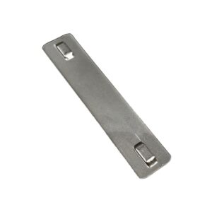 Globomotive Stainless Steel Badge Holder, Industrial Magnetic Name Tag with Cable Tie Slots, 90mm x 20mm, Silver (Pack of 5)