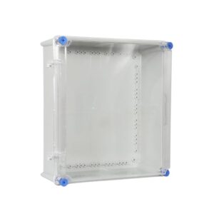 GLOBOMOTIVE ABS Waterproof Junction Box, IP67 Rated, Transparent Hinged Cover, Plastic Electrical Enclosure for Indoor and Outdoor Electronic & Solar PV Projects (Transparent)